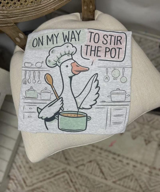 On my way to stir the pot