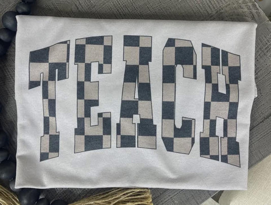 Teach checkered tee